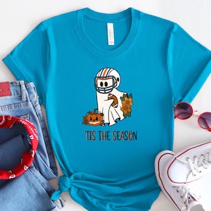 Tis The Season Football Shirt, Fall Football Shirt, Ghost Shirts, Halloween Shirt, Gift For Dolphins, Fall Season, Pumpkin Shirt, Miami fans