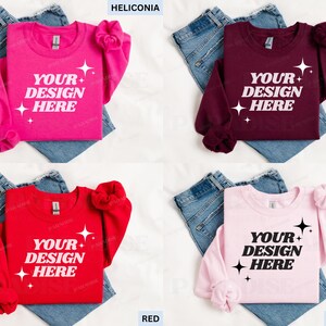 Gildan 18000 Folded Mockup Bundle, Flat Lay Sweatshirt Mockups, Crewneck Sweater Flatlay, Simple G180 Mock-Up, Styled Gildan 18000 Mock Up image 4