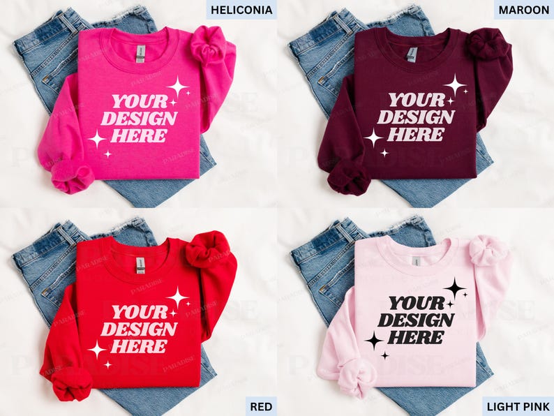 Gildan 18000 Folded Mockup Bundle, Flat Lay Sweatshirt Mockups, Crewneck Sweater Flatlay, Simple G180 Mock-Up, Styled Gildan 18000 Mock Up image 4