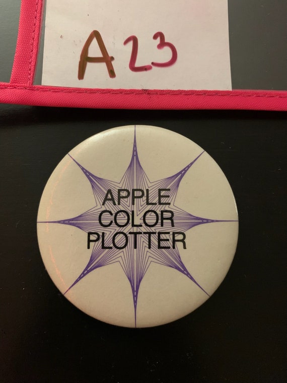 Apple Color Plotter Pin Back Button 1980's