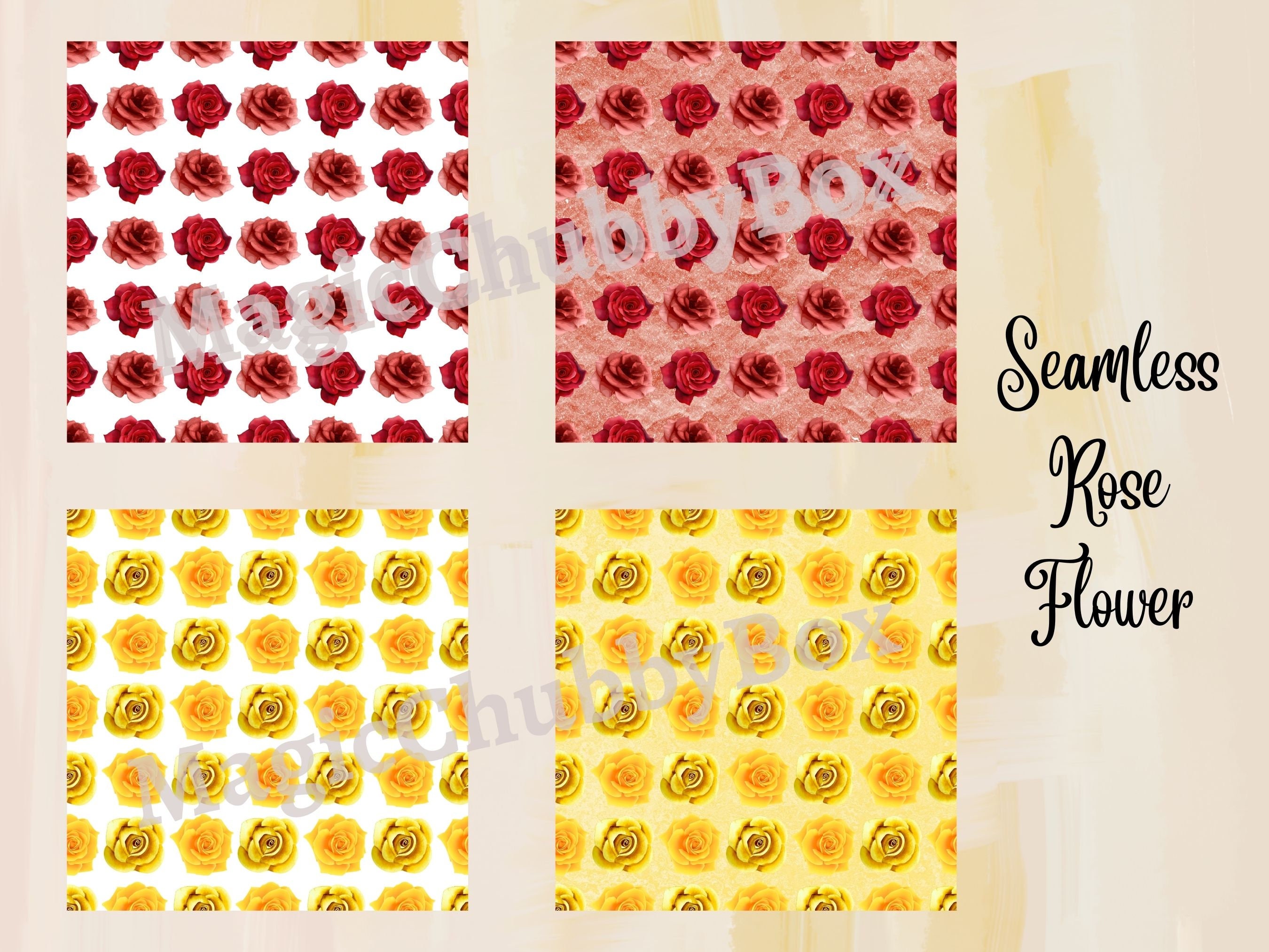 Seamless Rose Flower Pattern | Design - Etsy