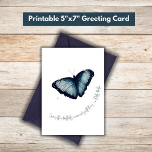 Butterfly Love | Cartões de felicitações para impressão | Download digital | Fácil impressão, corte e dobra | Desenhado à mão