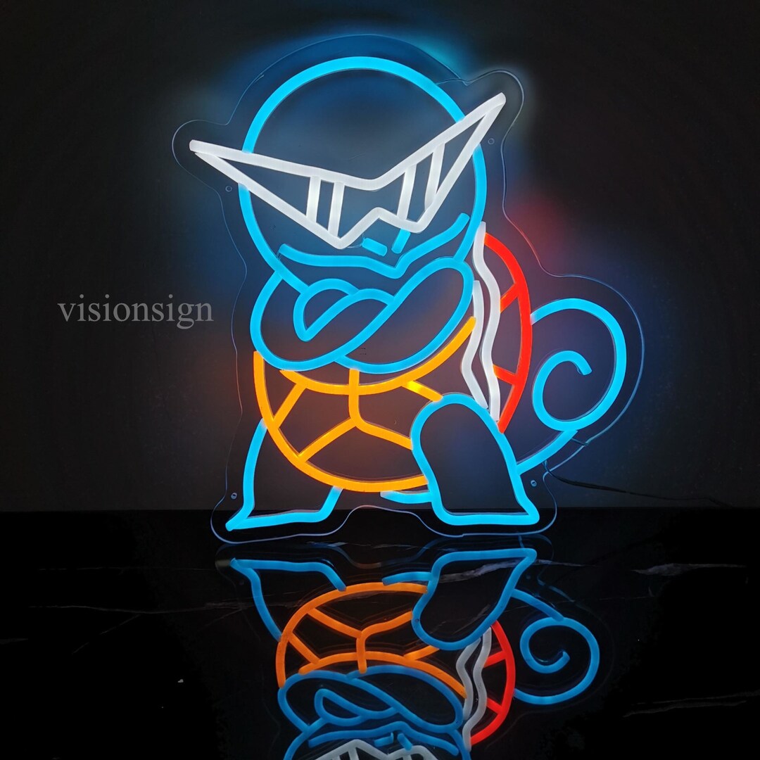 Squirtle Neon Signanime Neon Sign Custom Neon Signneon Sign - Etsy