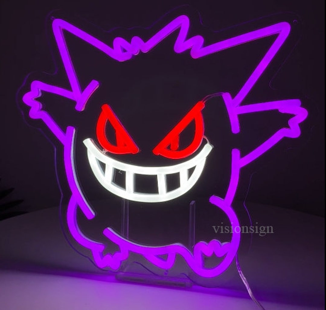 Gengar Neon Signanime Neon Sign Custom Neon Signneon Sign Etsy Australia