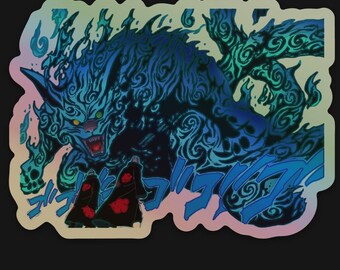 Pegatina holográfica de vinilo Matatabi de Naruto, la Bestia de Dos Colas