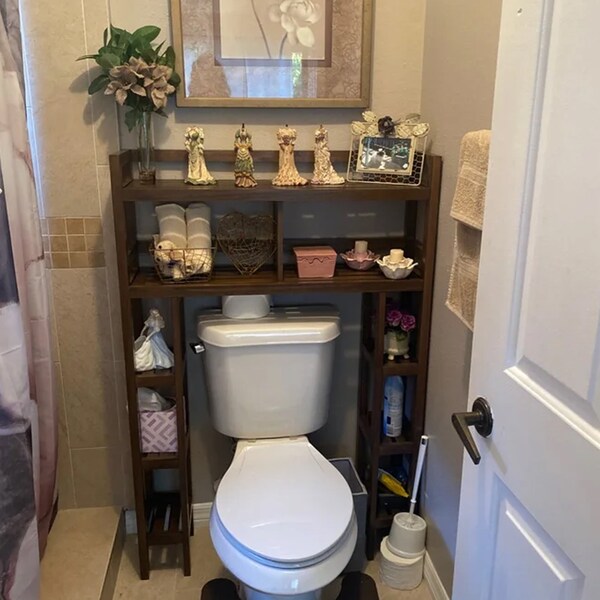 Wood Over the Toilet Storage Etsy