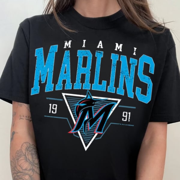 Vintage Mlb 90s Bootleg Miami Shirt, Miami Blue Baseball Hoodie, Vintage Baseball Fan Shirt, Marlins Shirt, Baseball Unisex