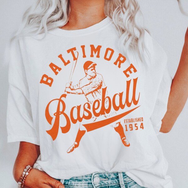 Vintage Mlb 90s Bootleg Baltimore Shirt, Baltimore Baseball Hoodie, Baseball Fan Shirt, Orioles Shirt, Baseball EST 1954 Unisex Shirt