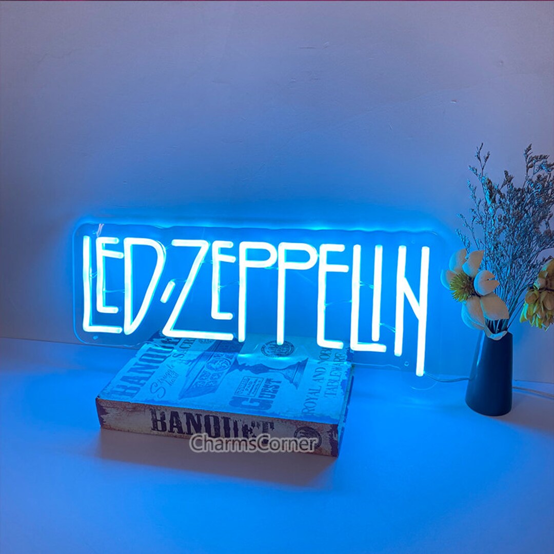 Led Zeppelin Band Neon Signrock Band Giftrockn Roll Wall Etsy UK