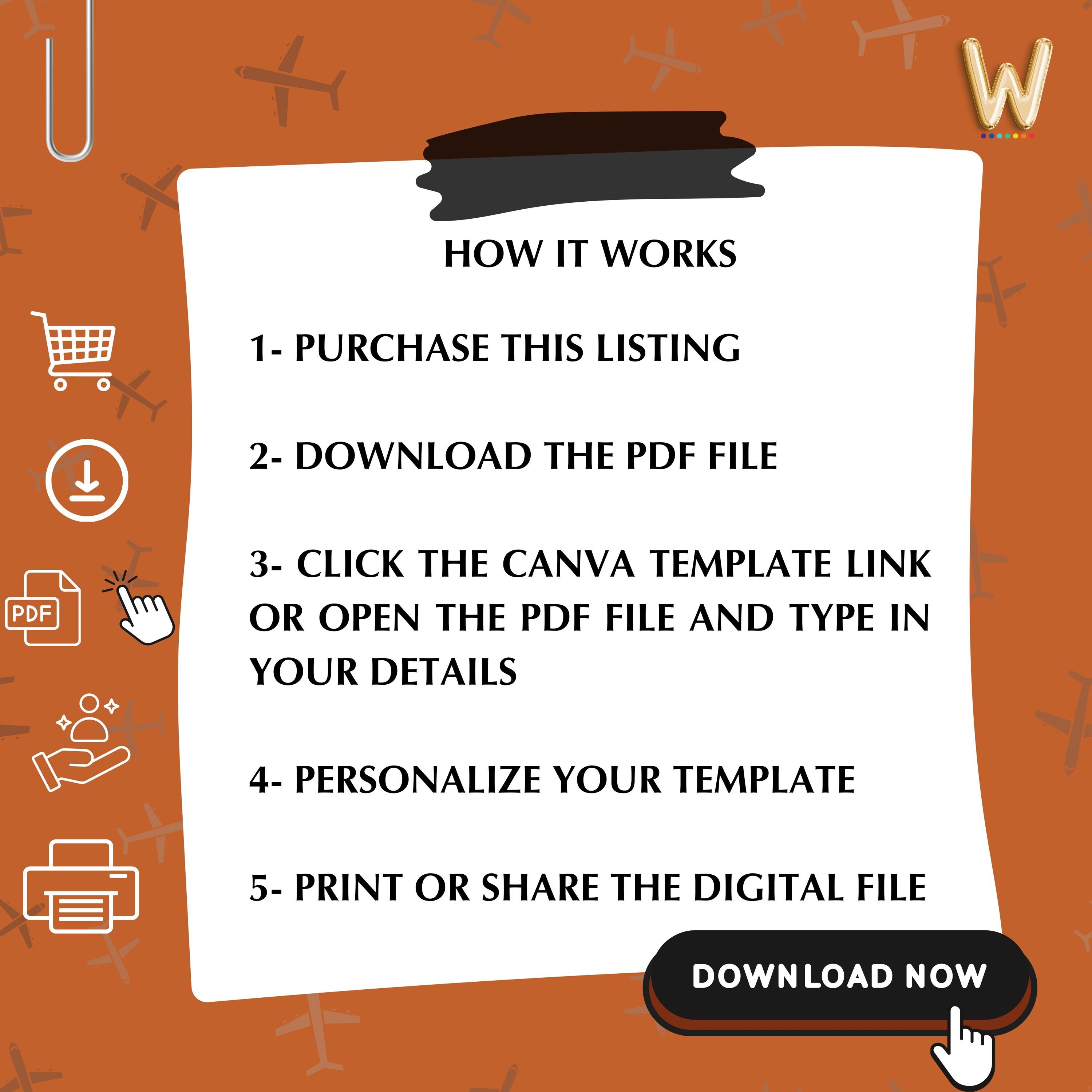 Editable Boarding Pass Template: Surprise Trip Ticket (canva) - Etsy