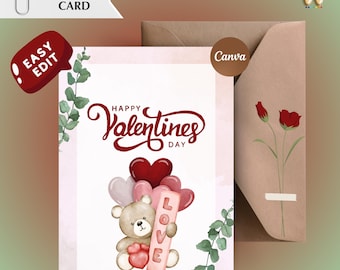 Valentines Day Card, Valentines gift, Printable Valentines Day Card, Valentines day gift for him her, Valentines greeting card, Love Card