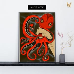 Octopus Canvas Art Print: Bold Nautical Home Decor