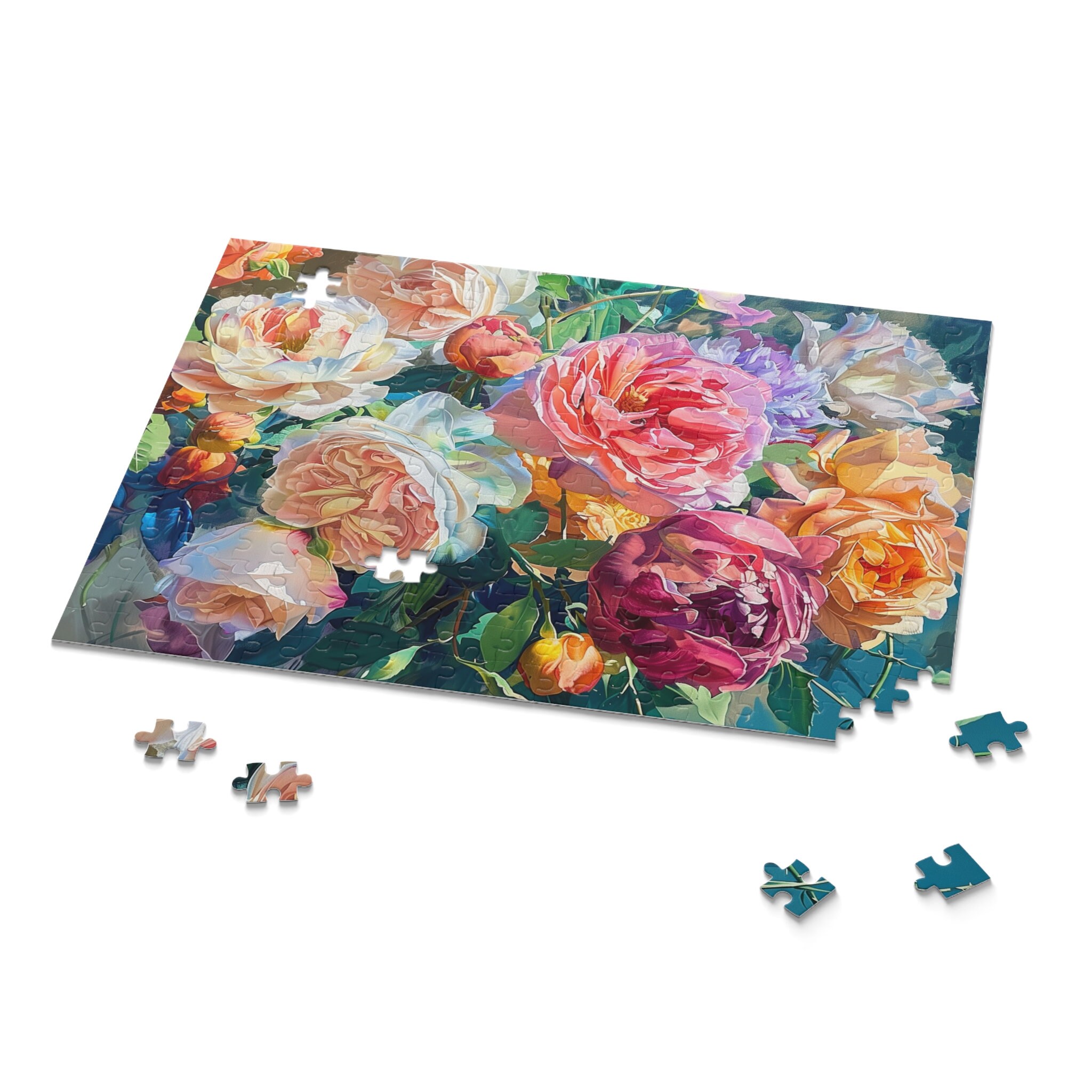 1000 Teile Puzzle Für Erwachsene – Stillleben Mit Pinseln, Roter Lampe & Pfingstrose