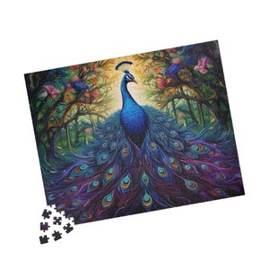 Majestic Peacock - Unique Jigsaw Puzzle - 250, 500, 1000  pieces