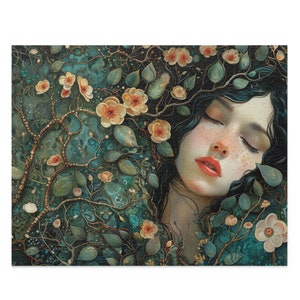 Floral Slumber - Elegant Jigsaw Puzzle for Adults - 250, 500 pieces - Unique and Stylish Gift for Friends and Families