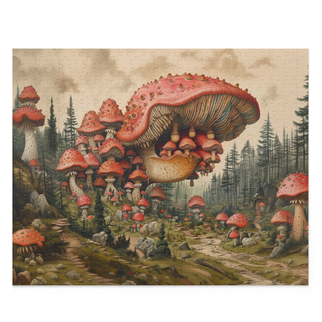 Mushroom Village Fantasy - Jigsaw Puzzle for Adults - 250 and 500 ...