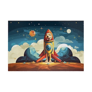Rocket Labrador Blastoff - Jigsaw Puzzle - 1000 pieces, 500 pieces, 250 pieces