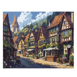 Village Charm - Elegant Jigsaw Puzzle for Adults - 250, 500 pieces - Unique and Stylish Gift for Friends and Families