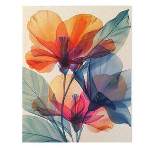 Glass Flowers Jigsaw Puzzle: Luminous Floral Art for Adults