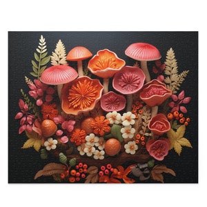 Fungi Fantasia - Elegant Jigsaw Puzzle Gift for Adults - Unique Mushroom Bouquet - 500 pieces, 250 pieces, 120 pieces