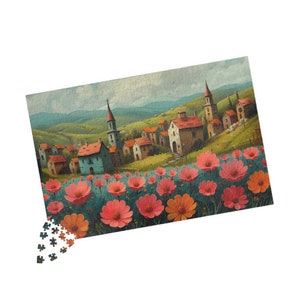 Spring Hamlet Oil Painting - Jigsaw Puzzle - 250, 500, 1000  pieces - Gift for adults and kids