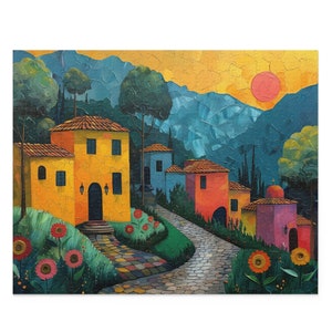 Sunset Hamlet - Elegant Jigsaw Puzzle for Adults - 250, 500 pieces - Unique and Stylish Gift for Friends and Families