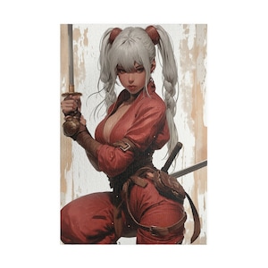 Crimson Samurai - Anime Jigsaw Puzzle for Adults - 1000 pieces - Rare Collectible Art Gift