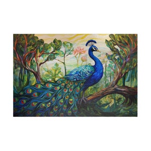 Stained Glass Peacock - Unique Jigsaw Puzzle - 250, 500, 1000  pieces
