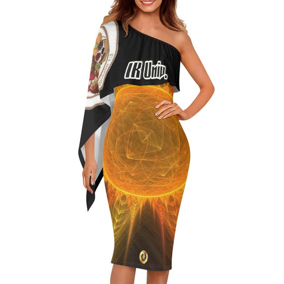 Women's IK Univ.One Shoulder Sleeve Evening Formal Dress