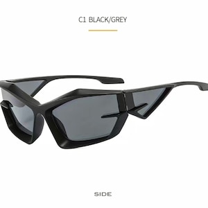 Men&#39;s Futuristic Sunglasses Cat Eye Shape Frame Sunglasses Street Style Punk Sunglasses For Photography