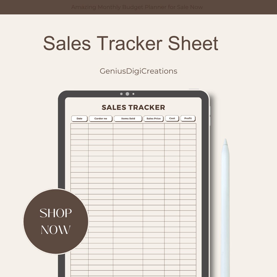 Sales Tracker Printable Sheet Order Log Small Business - Etsy