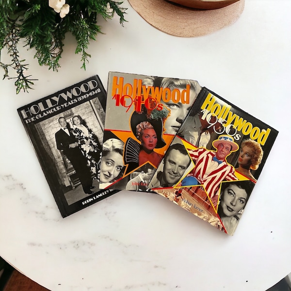 Livres vintage hollywoodiens, les années glamour 1919-1941, Hollywood des années 1940, Hollywood des années 1950, livres de collection, photos de scrapbooking, cadeau