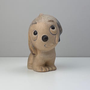 RARE Vintage Fido Dog by Bourne Denby England, Stoneware Pottery Sculpture, 1930s, Cartoon, Pout & Tear, Whimsical, Kitsch Collectible, Gift