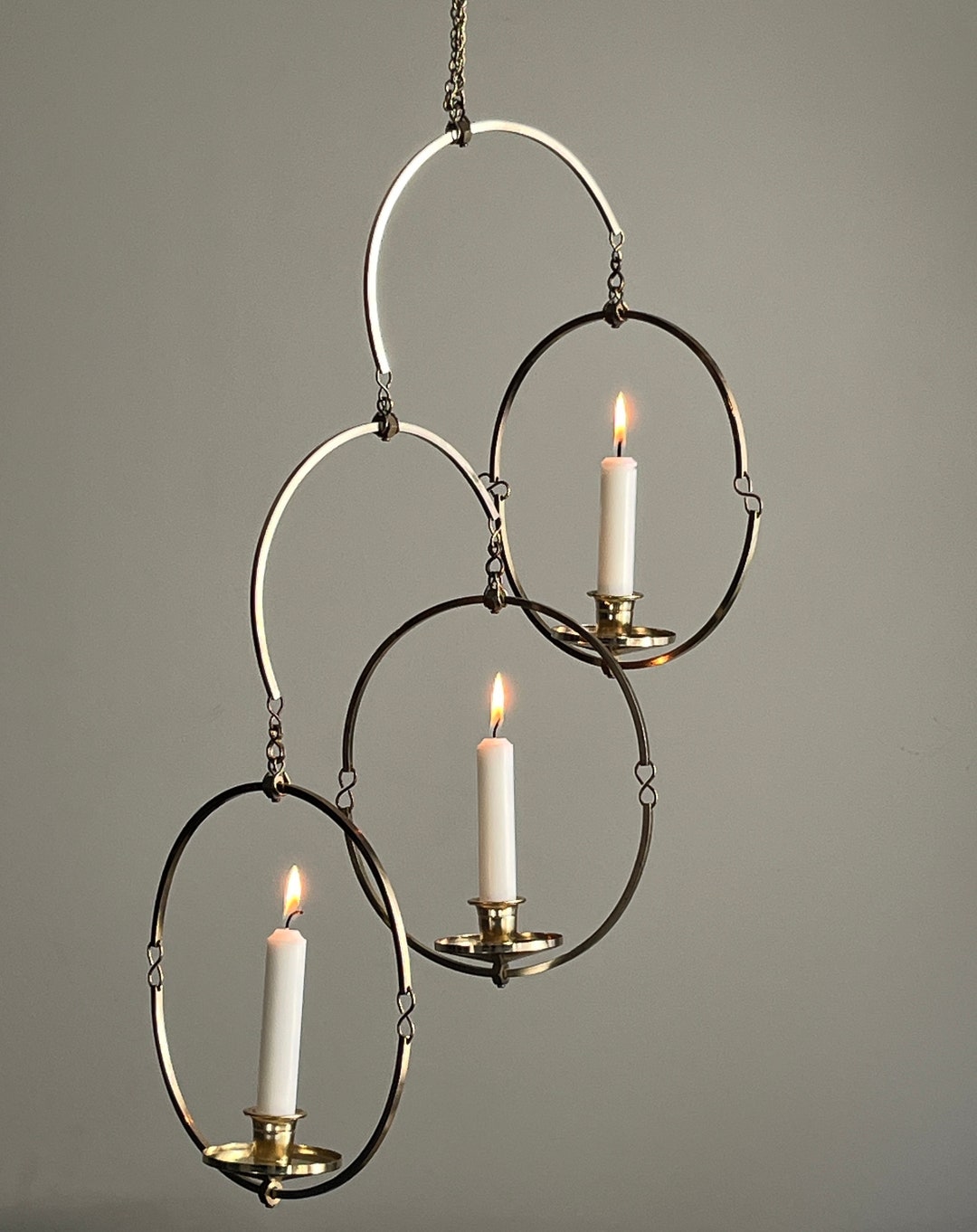 LED Pendant Light Chandelier Metal Vintage Style 57cm Candle Style Classic Basic Painted