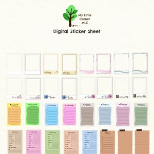 Direct downloaden - Digital Travel Widgets Stickers Pack voor scrapbooking, planners, tijdschriften, albums, projecten, PNG-stickers