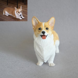 3-Inch Dog Sculpture,Mini Deco,Personalized Pet,Wedding Cake Decoration,Corgi Sculpture,Pet Funeral,Dog Custom,Pet Memorial Gifts