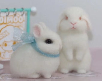 Mini Needle Felted Rabbit,Felt Animal Sculpture,Felt Rabbit Ornament,Felt Sculpture,Simulated Rabbit,Felt Rabbit,Custom Pet, Gifts for Mom