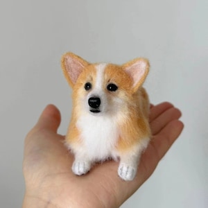 3Inches Mini Decor,Needle Felted Dog,Customise Figurine,Felt Pets,Wool,Housewarming Gift,Dog Memorial,Pet Replic,Corgi,Pet Lovers