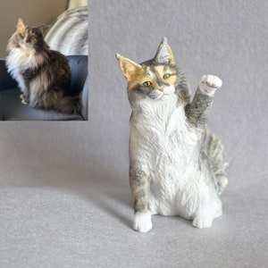 Cat Sculpture,Personalized Pet,Animal Sculpture,Cat Figurines,Pet Funeral,Pet Custom,Animal Custom Cat Custom,Pet Memorial Gifts