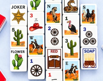 Country Western Themed Mahjong Set ( 152 Tiles)