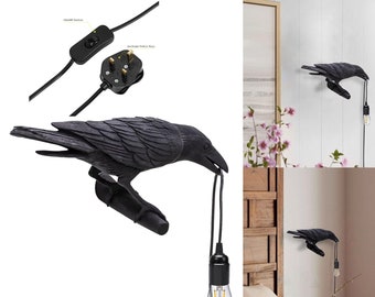 Crow Shape Table Wall Night Lights with 2m cable Home Décor Living Room Bedroom Home Décor, Garden Decoration Gift Lighting Lucky Bird