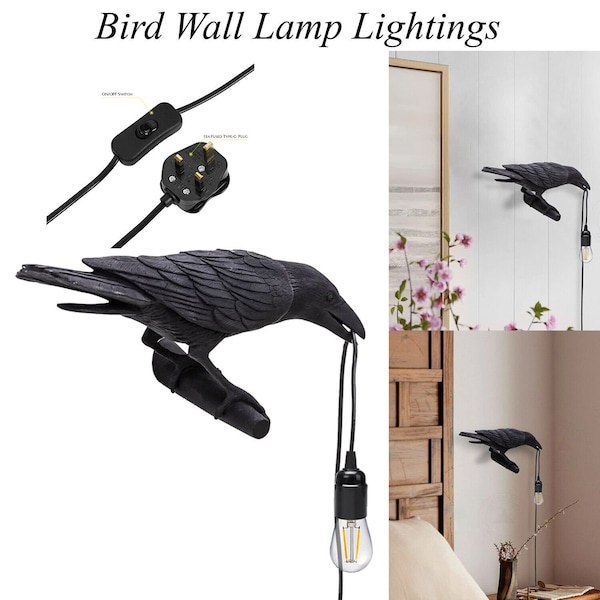 Crow Form Tisch Wand Nacht Lichter mit 2m Kabel Home Décor Wohnzimmer Schlafzimmer Home Décor, Gartendekoration Geschenk Beleuchtung Lucky Bird