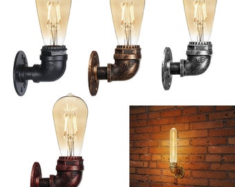 Industrial Water Pipe Wall Light Stempunk Sconces Wall Lamp Fixture For Home  & Living Decoration Pub Café Hotel Light Fittings