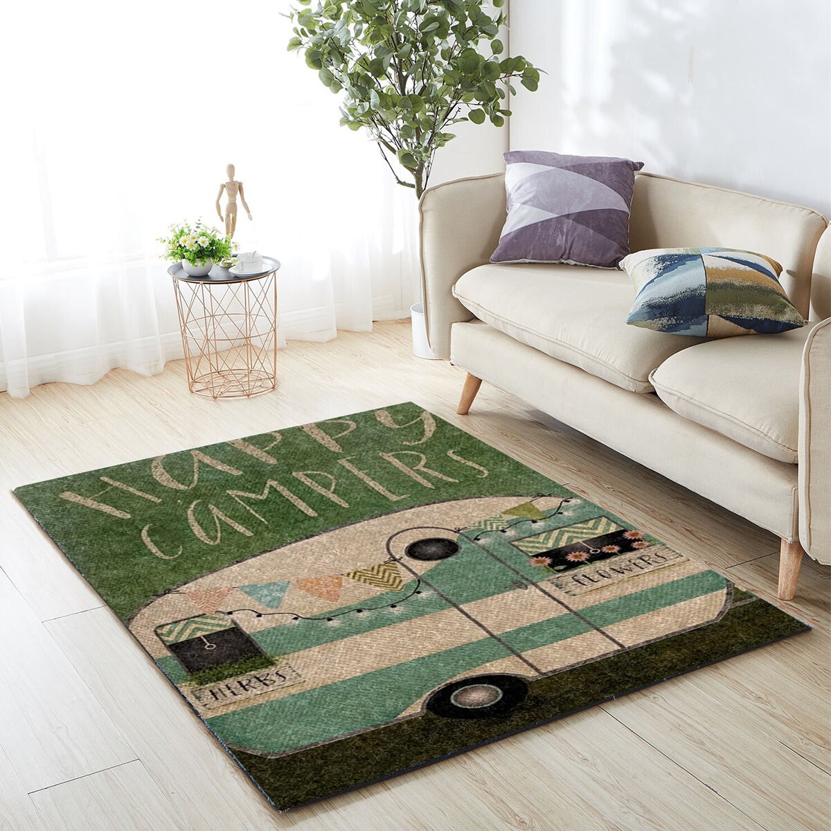 Happy Campers Camping Patio Rug, Patio Mat K228 888480