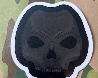 ¡¡LIQUIDACIÓN!! Pegatina de máscara de calavera gris