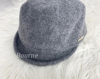 Women's Gray Wool Newspaper Boy Hat, Fashion Beret, Painter's Hat, French Felt Hat, Fashionable Hundred, Fashionable Winter Accessory