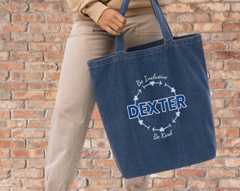 Dexter Michigan Be Inclusive / Kind - Organic Denim Tote Bag