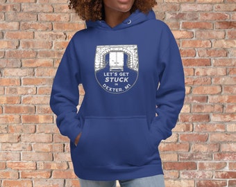 Stuck Under Bridge in Dexter, Michigan - Unisex Hoodie in 7 Colors and Sizes S-3XL