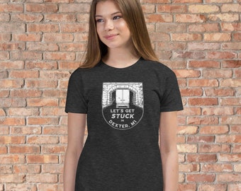 Stuck Under Bridge in Dexter Michigan - Youth Short Sleeve T-Shirt in 6 Colors and Sizes S-XL