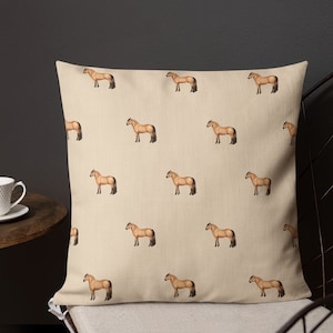 Norwegian Fjord Horse - Premium Pillows in Champagne Tan (3 Sizes Available)